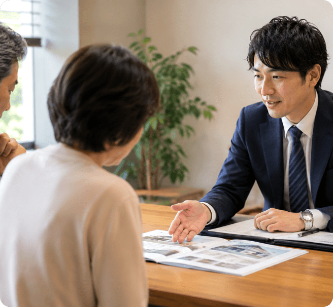 相続手続後のベストプランを提案するスタッフ
